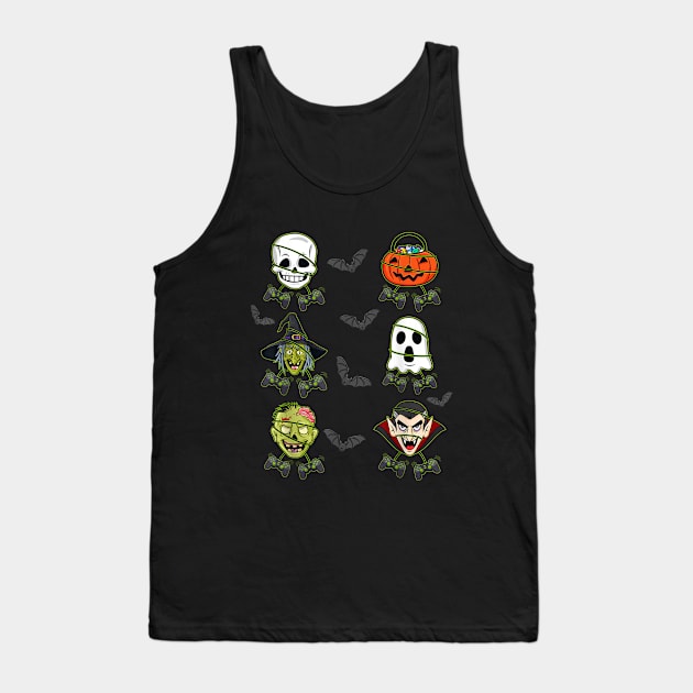 Halloween Skeleton Gaming Witch Vampire Zombie Tank Top by lunacreat